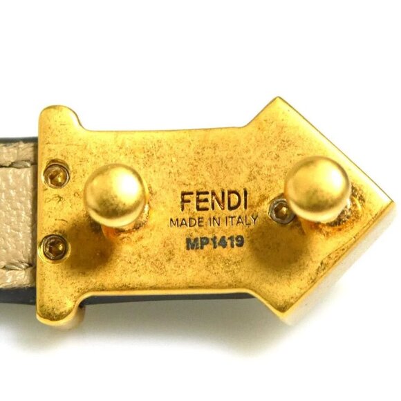 FENDI Bracelet Black/Gold Leather/Metal - r10573g - Picture 9 of 10